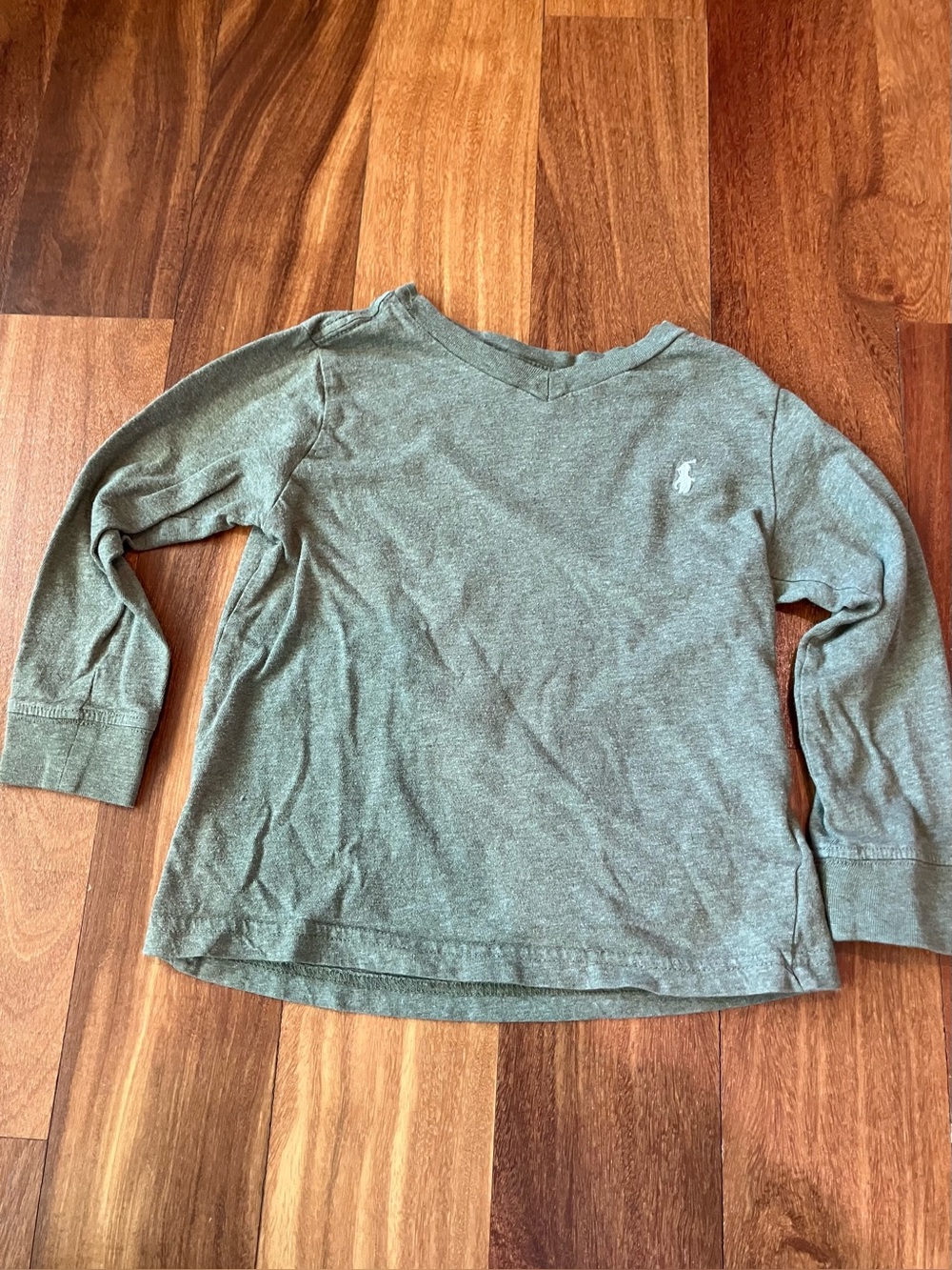 Polo by Ralph Lauren Kids Olive Green Long Sleeve V-Neck Tee